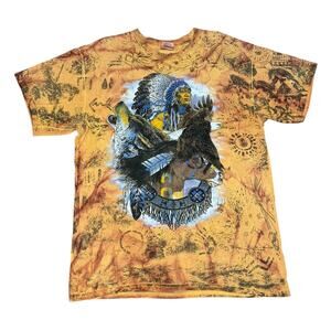 Vintage Native American Indian Chief Eagle Wolf AOP T-Shirt